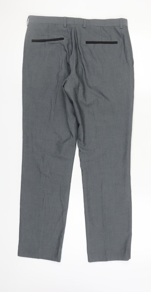 Burton Menswear Men's Grey Slim Fit Dress Pants
