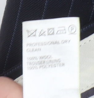 Marks and Spencer Men's Blue Striped Trousers, Size 34