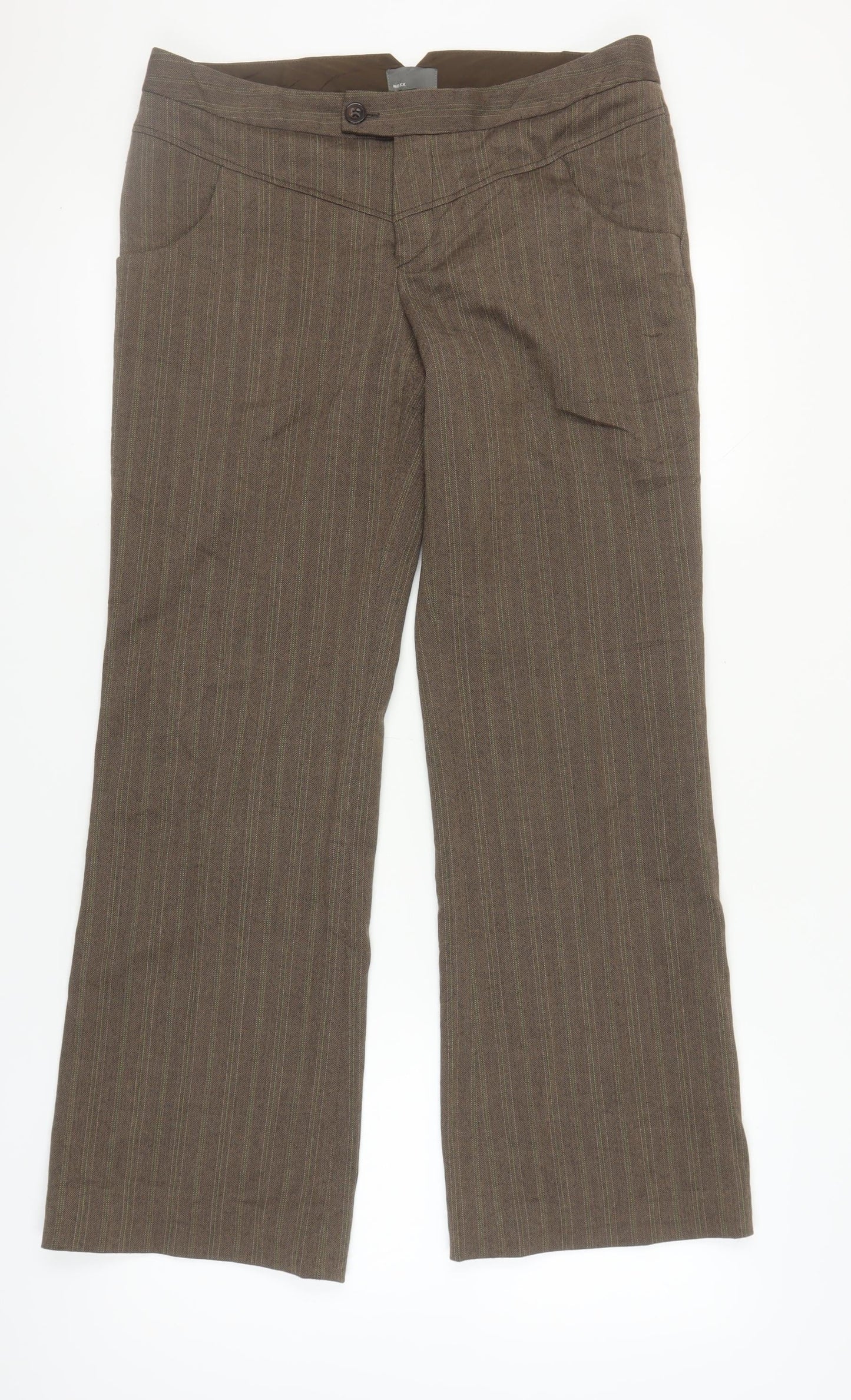 Mexx Women's Brown Herringbone Trousers Size 16