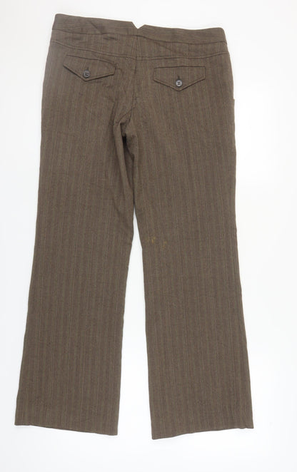 Mexx Women's Brown Herringbone Trousers Size 16