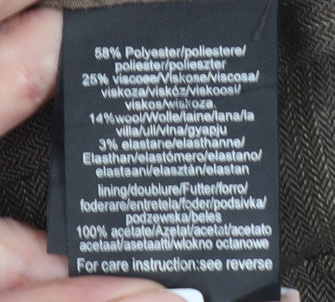 Mexx Women's Brown Herringbone Trousers Size 16