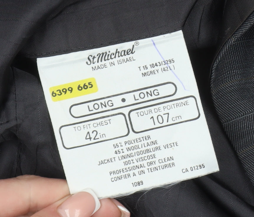Mens UK Size 42 St Michael Regular Grey Suit Jacket