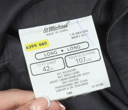 Mens UK Size 42 St Michael Regular Grey Suit Jacket