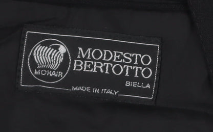 Modesto Bertotto Men's Black Double-Breasted Blazer 44L