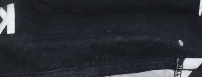 ISC Women's Black Polo Shirt, Size 12, Stripe Pattern