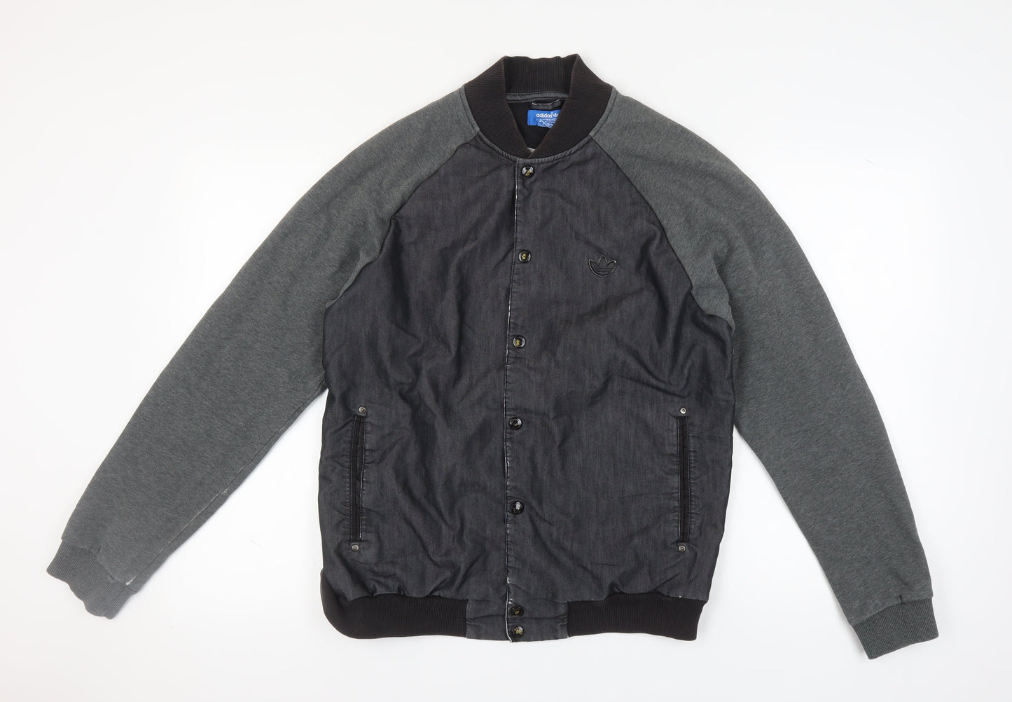 Adidas Men's Grey Bomber Jacket L - Casual Sportswear