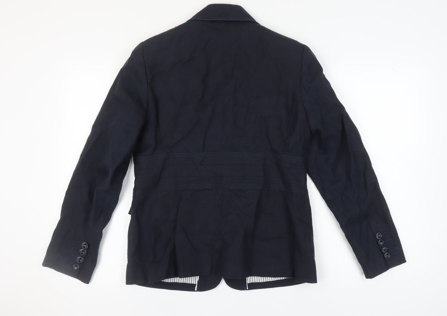 Marks and Spencer Women's Navy Blazer, Size 14, Linen