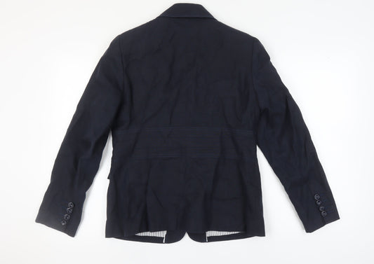 Marks and Spencer Women's Navy Blazer, Size 14, Linen