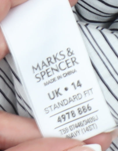 Marks and Spencer Women's Navy Blazer, Size 14, Linen