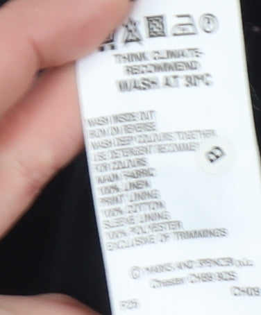 Marks and Spencer Women's Navy Blazer, Size 14, Linen