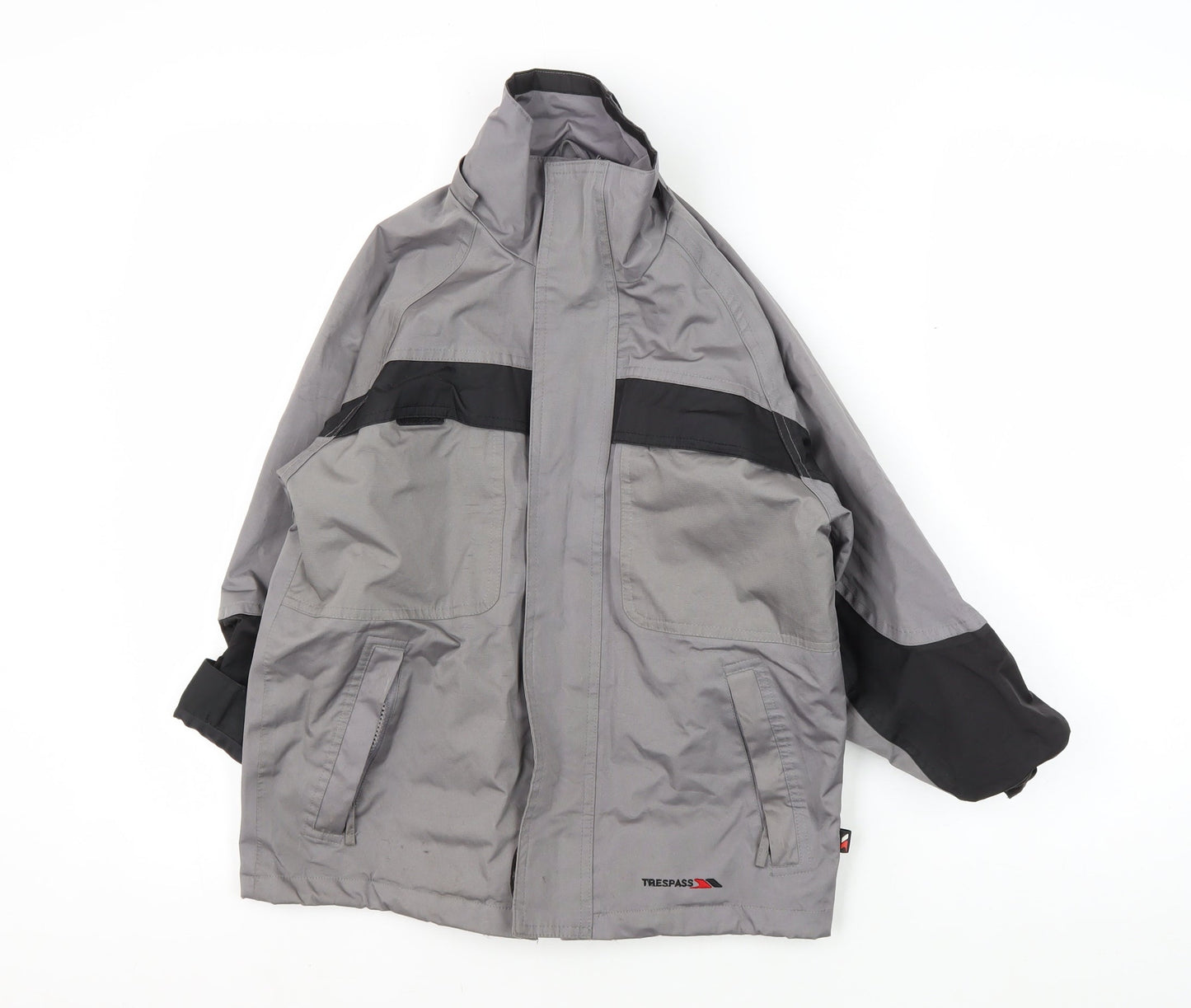 Trespass Boys Grey Black Parka Jacket 5-6 Years Winter