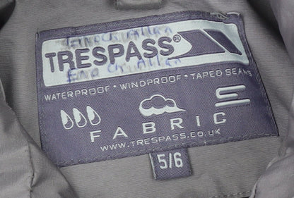 Trespass Boys Grey Black Parka Jacket 5-6 Years Winter