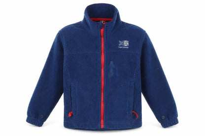 Front view of Karrimor boys’ blue fleece jacket 7-8 years with full zip