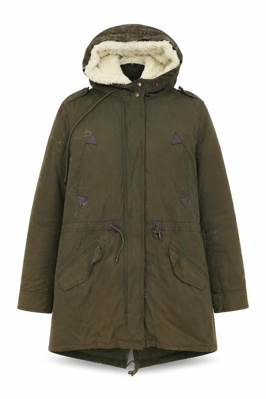 Womens UK Size S Mango Green Parka Coat