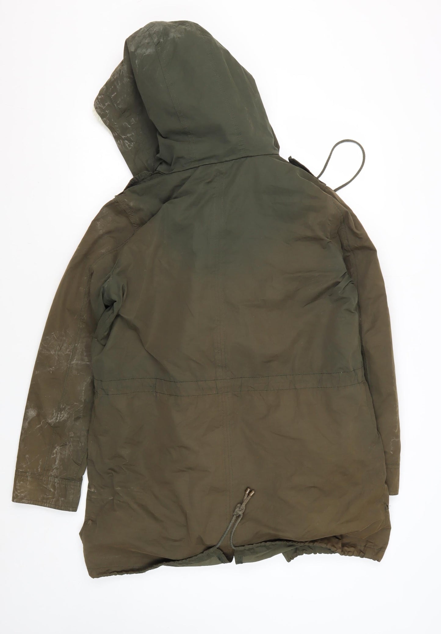 Womens UK Size S Mango Green Parka Coat