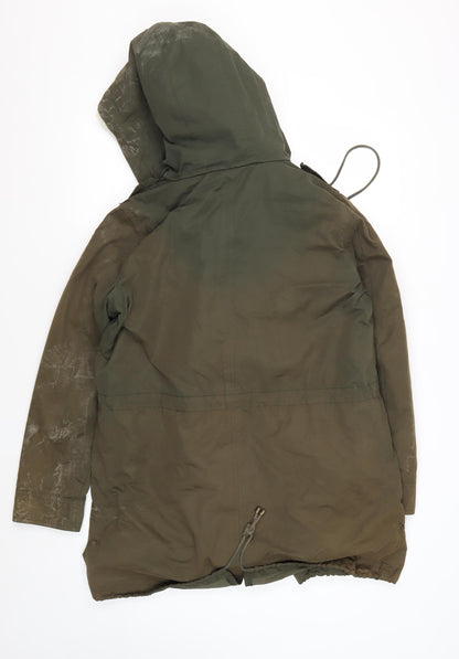 Womens UK Size S Mango Green Parka Coat