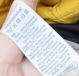 New Look Women's Yellow Puffer Jacket Size 6