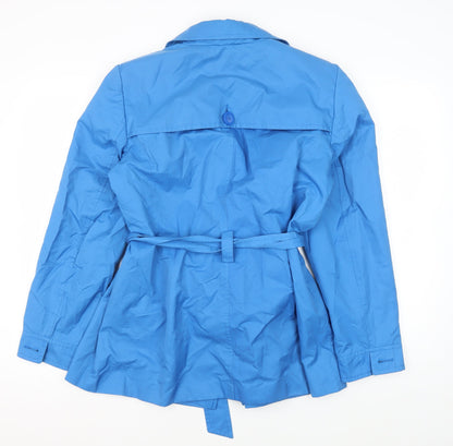 John Lewis Women's Blue Mid-Length Belted Coat, Size 6