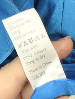 John Lewis Women's Blue Mid-Length Belted Coat, Size 6