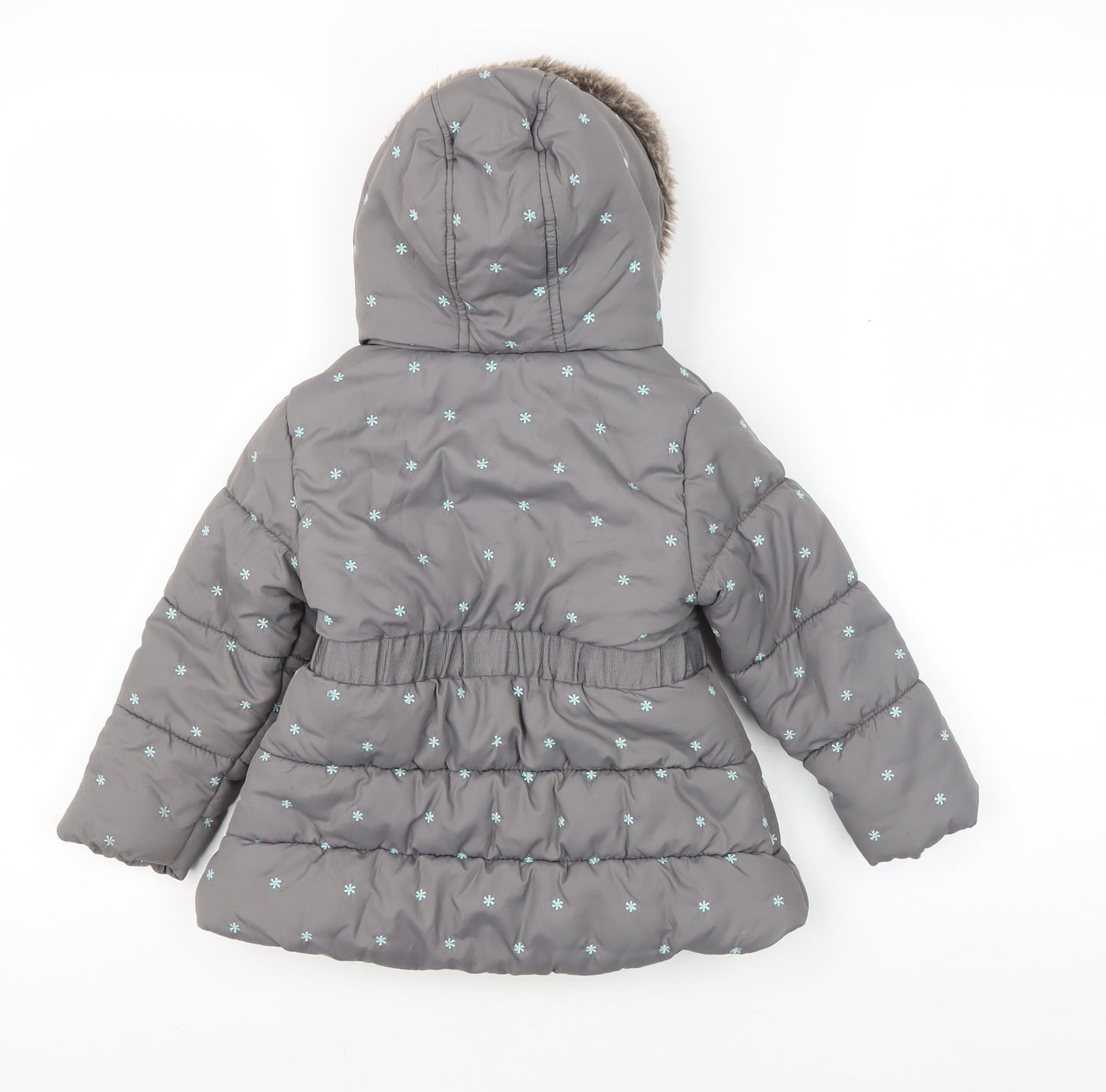 Rocha Little Rocha Grey Puffer Coat, 18-24 Months, Winter Hooded