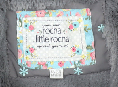 Rocha Little Rocha Grey Puffer Coat, 18-24 Months, Winter Hooded