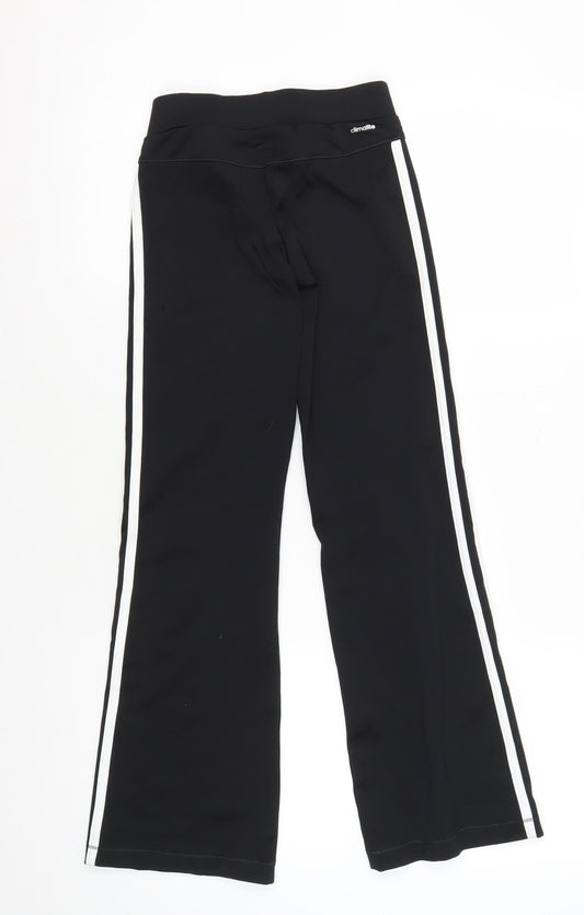 Adidas Teens Black Track Pants with Side Stripe