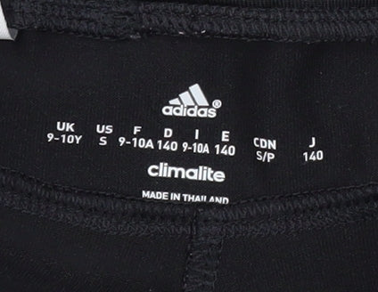 Adidas Teens Black Track Pants with Side Stripe
