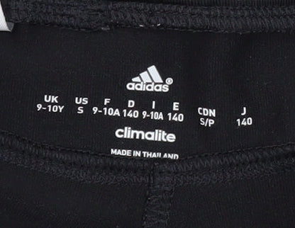 Adidas Teens Black Track Pants with Side Stripe