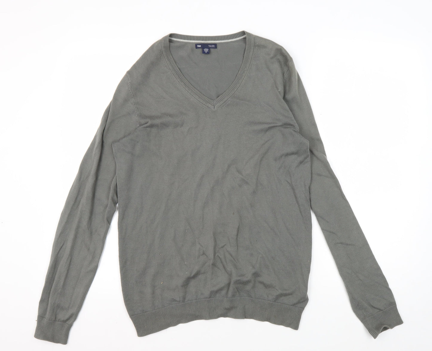 Gap Men's XS Grey V-Neck Pullover Jumper