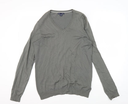 Gap Men's XS Grey V-Neck Pullover Jumper
