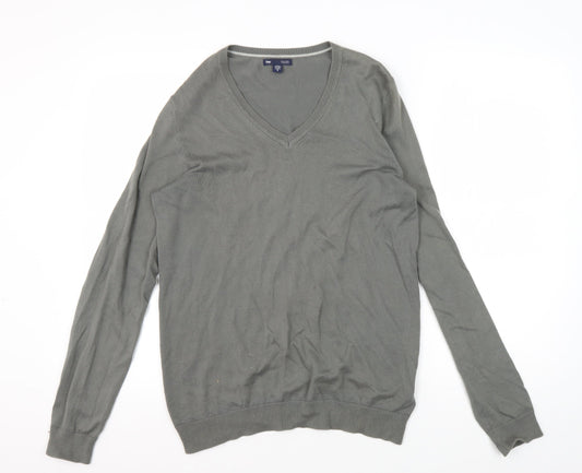 Gap Men's XS Grey V-Neck Pullover Jumper