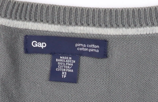 Gap Men's XS Grey V-Neck Pullover Jumper