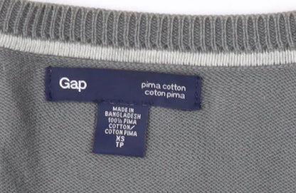 Gap Men's XS Grey V-Neck Pullover Jumper