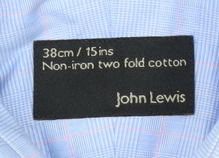 Mens UK Collar Size 15 John Lewis Smart Blue  Dress Shirt