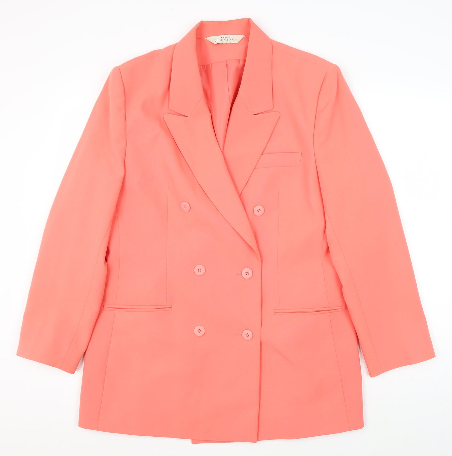 Womens UK Size 16 Modern Classics Regular Pink Blazer