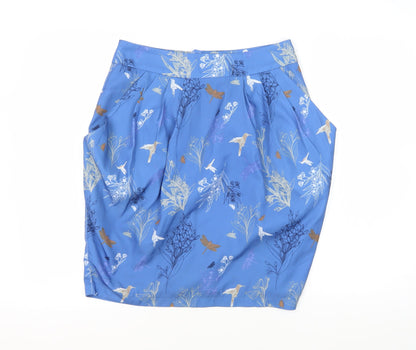 H&M Women's Blue Skirt, Size 10, Polyester, Zip Closure