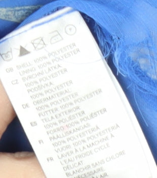 H&M Women's Blue Skirt, Size 10, Polyester, Zip Closure