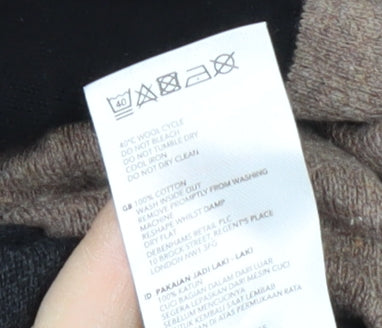 Jasper Conran Men's Brown Striped Henley Jumper L