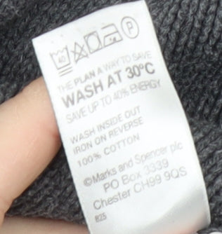 Marks and Spencer Grey Mock Neck Cotton Jumper Large