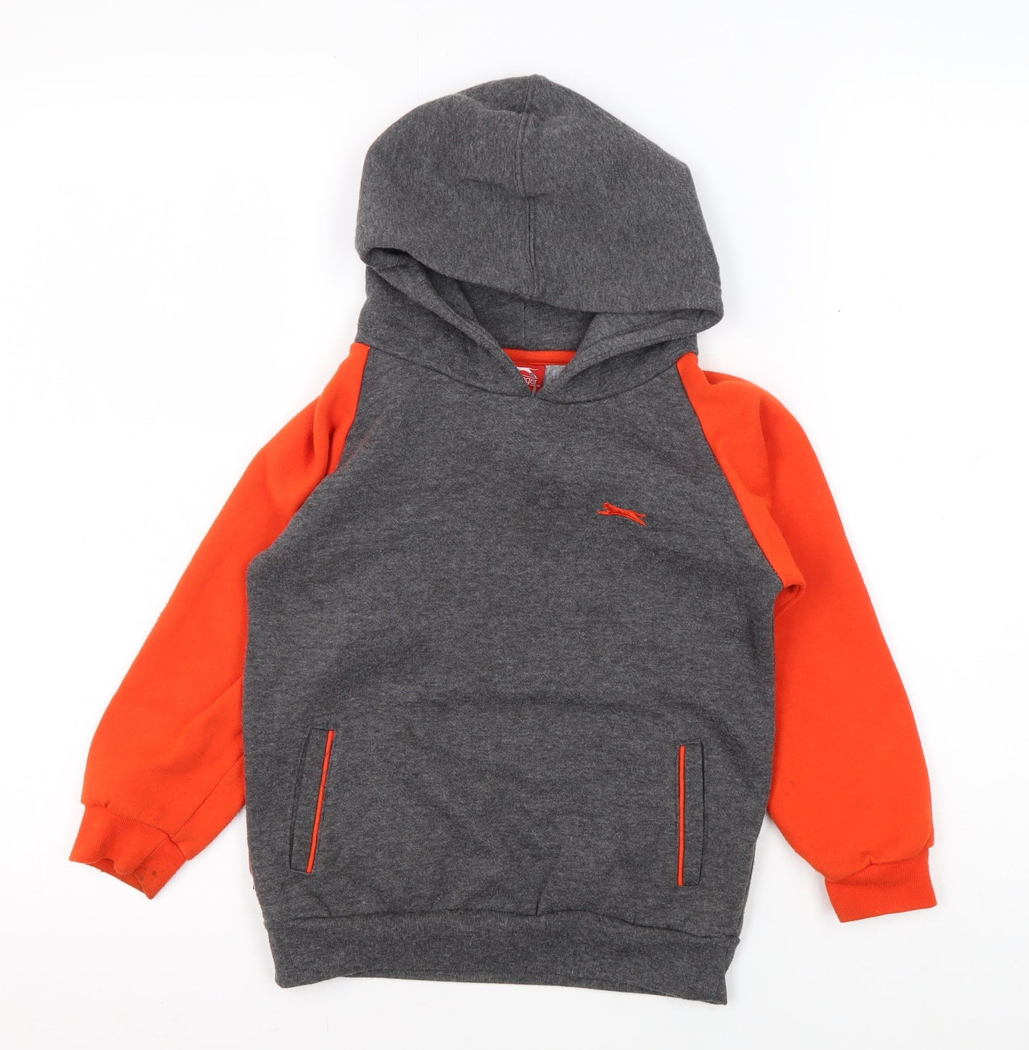 Slazenger Boys Grey Orange Pullover Hoodie 5-6 Years