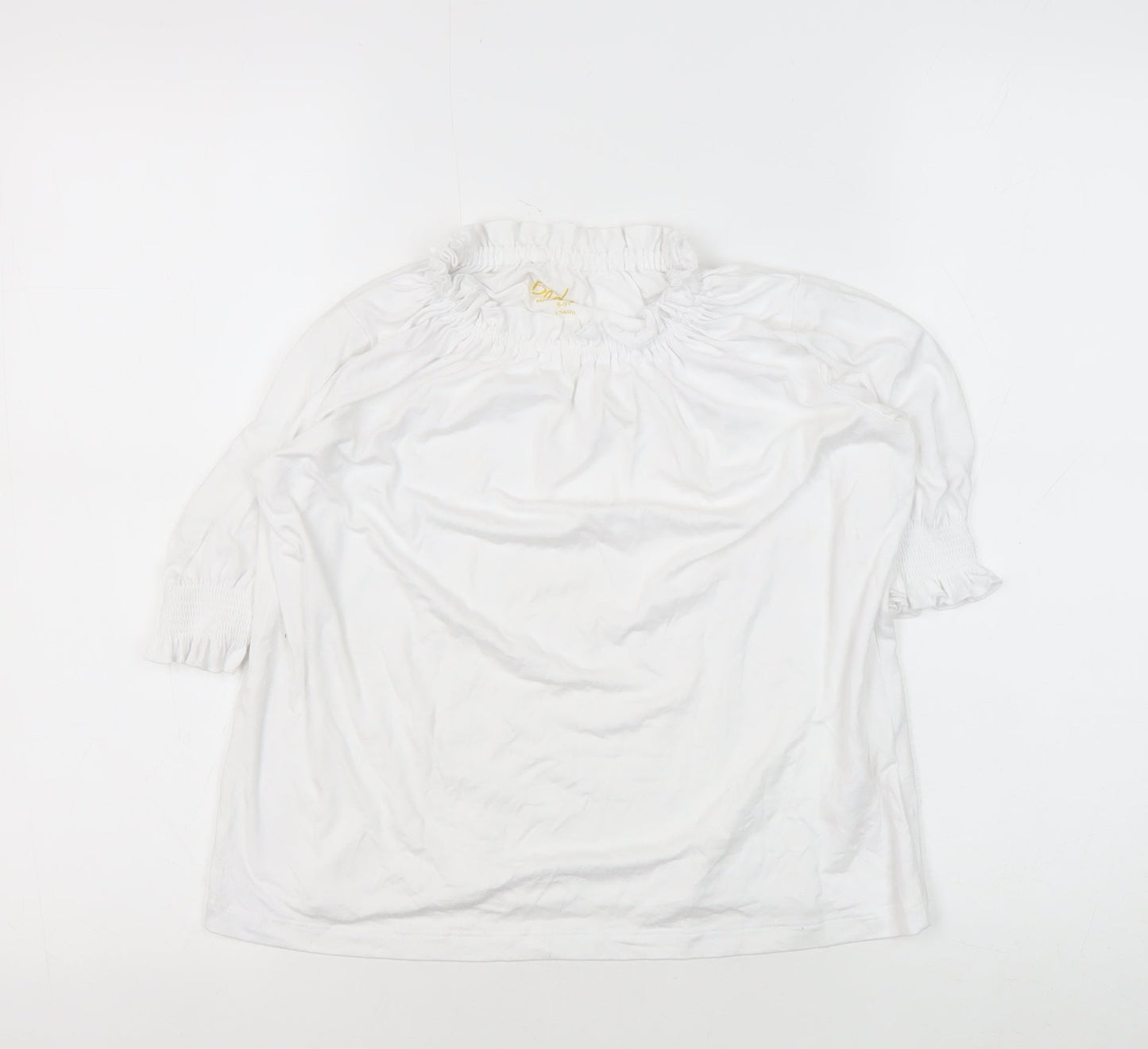 Boden Girls White Top, Size 8-9 Years, 3/4 Sleeve