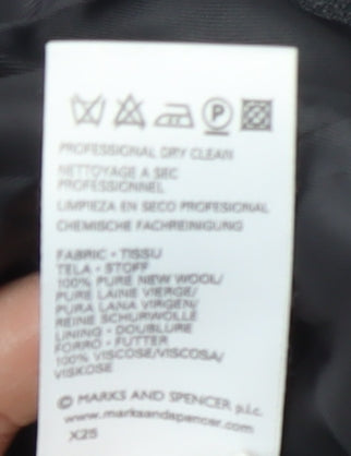 Marks and Spencer Women's Grey Wool Blazer, Size 14