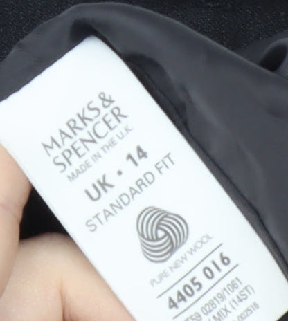 Marks and Spencer Women's Grey Wool Blazer, Size 14