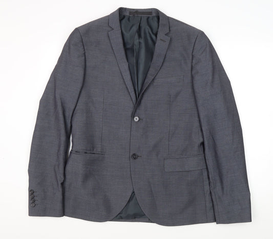 Mens UK Size 40 Topman Regular Grey Suit Jacket