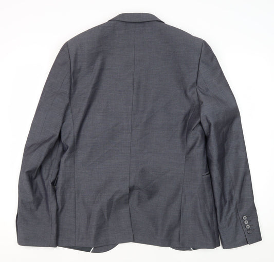 Mens UK Size 40 Topman Regular Grey Suit Jacket
