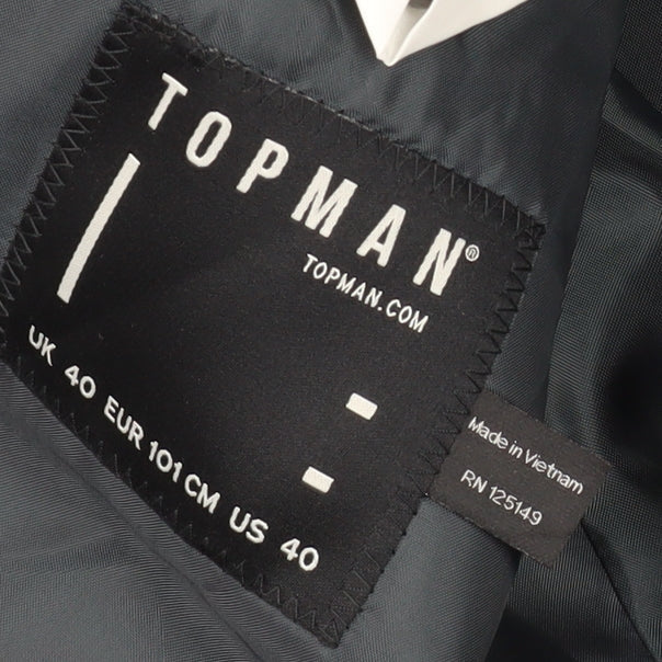 Mens UK Size 40 Topman Regular Grey Suit Jacket