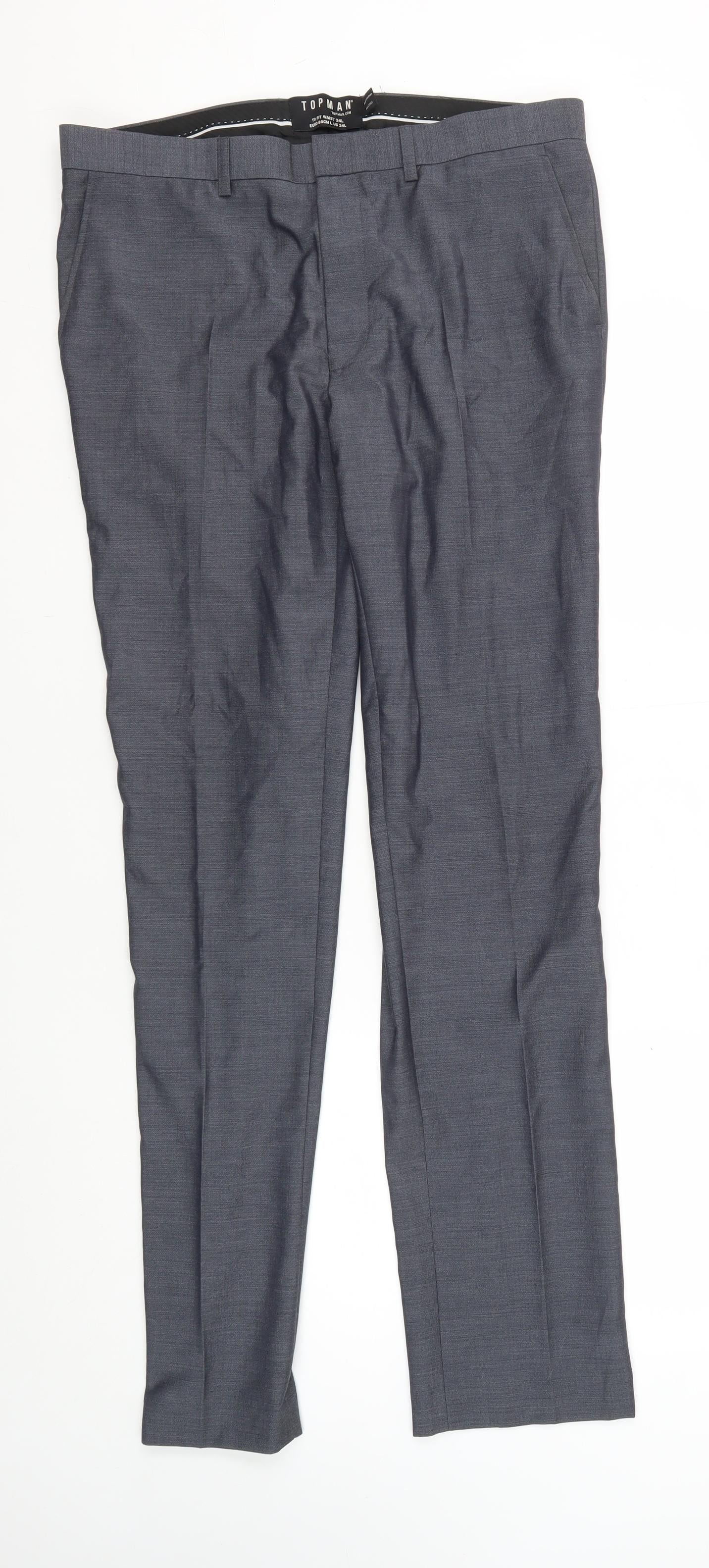 Topman Men's Blue Trousers Size L