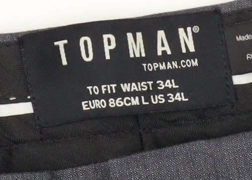 Topman Men's Blue Trousers Size L