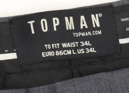 Topman Men's Blue Trousers Size L