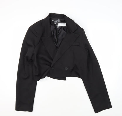 PrettyLittleThing Women Black Cropped Blazer Size 12